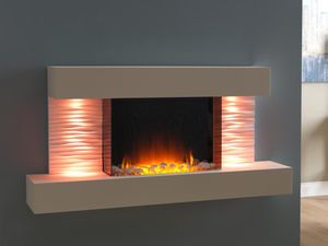 electric fireplace / contemporary / closed hearth / wall-mounted