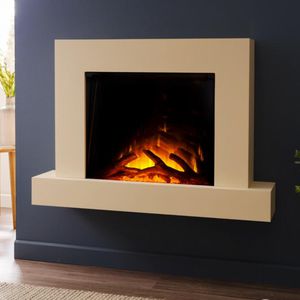 electric fireplace / contemporary / closed hearth / wall-mounted