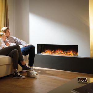 electric fireplace / contemporary / closed hearth / wall-mounted