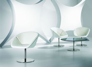 contemporary lounge chair / fabric / with armrests / tablet