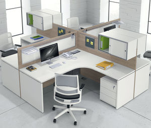workstation desk / melamine / contemporary / commercial