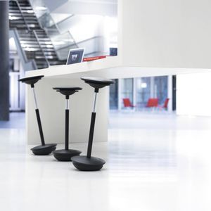 contemporary bar stool / leather / steel / textile