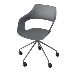contemporary visitor chair / fabric / with armrests / upholstered
