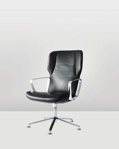 contemporary conference chair / upholstered / with armrests / on casters