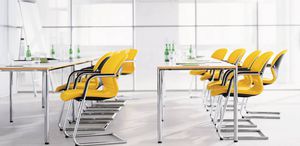 contemporary table / laminate / rectangular / square