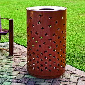public trash can / metal / polyethylene / contemporary