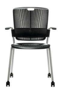 visitor chair / contemporary / on casters / plastic