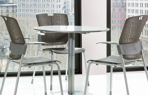 visitor chair / contemporary / with armrests / stackable