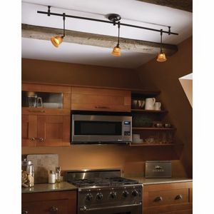 halogen track light / round / metal / commercial