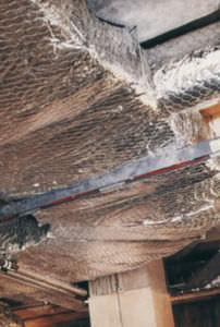 Rock wool roll insulation / fire-resistant / gypsium with aluminum steam barrier