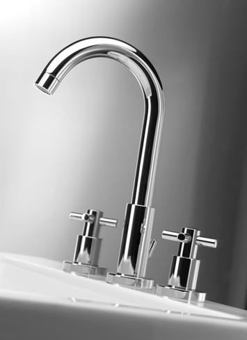 3 hole washbasin double handle mixer tap TESIS F.lli Frattini