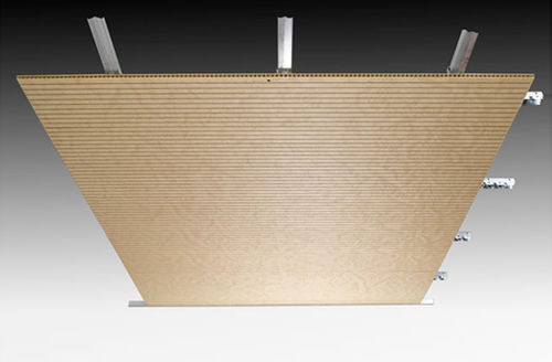 acoustic wooden suspended ceiling SCREENBALL&reg;: STAVES PREAM s.r.l