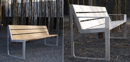 aluminium and wood contemporary public bench SKA PROGRAMME  	 ONN Outside