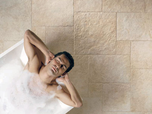 bathroom stone look porcelain stoneware tile STONE AGE : BONE CASTELVETRO
