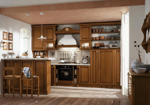 classic wood veneer / marble kitchen ROSY Corazzin Group - Contract & hotel