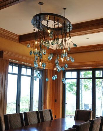 contemporary chandelier VINE AND FACETS Studio Bel Vetro