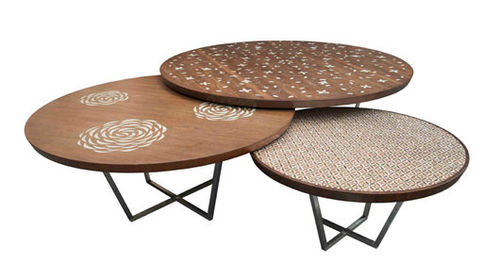 contemporary coffee table (mother of pearl finish) AMANDINE, PEONY AND SPARKLES MOP DN DESIGNS COLLECTION