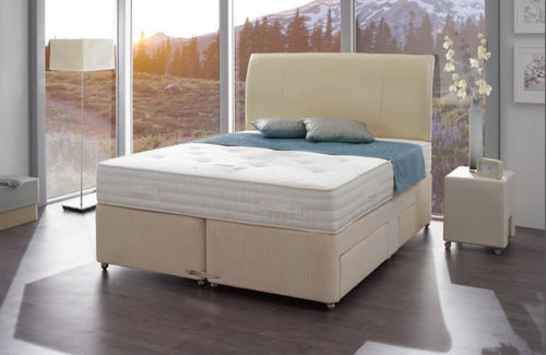 contemporary double bed with casters TEMPSMART : MILLENIUM Dunlopillo