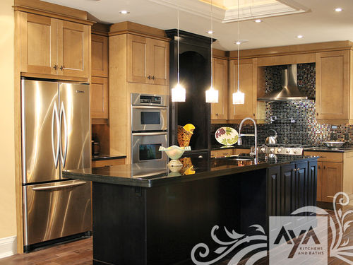 contemporary eco-friendly kitchen in certified wood (FSC Eco-label) ARLINGTON BLACKENED UMBER & CHURCHILL EBONY MAPLE AYA kitchens