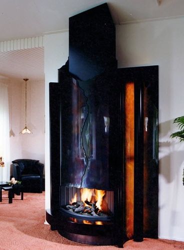 contemporary fireplace (wood-burning open hearth) CM 009 BLOCH DESIGN