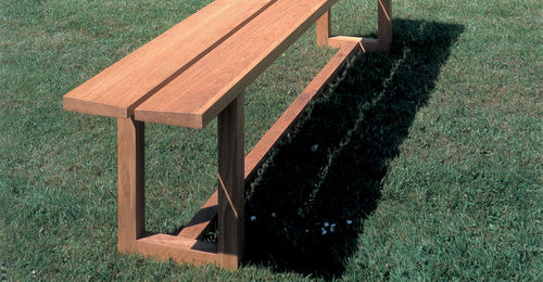 contemporary garden bench in certified wood (FSC-certified) BAILEY by Peter Lowe BENCHMARK