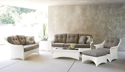 contemporary garden sofa in resin wicker BAY CREEK BROWN JORDAN