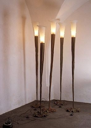 contemporary glass floor lamp KVET by Bohuslav Horak ANTHOLOGIE QUARTETT
