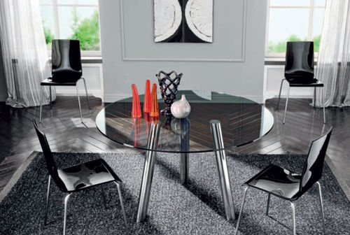 contemporary glass round table CONVIVIO Mobilificio Florida