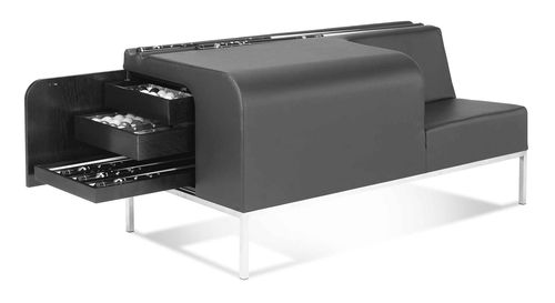 contemporary leather upholstered bench BANQUETTE VERYTABLES BILLARDS CHEVILLOTTE