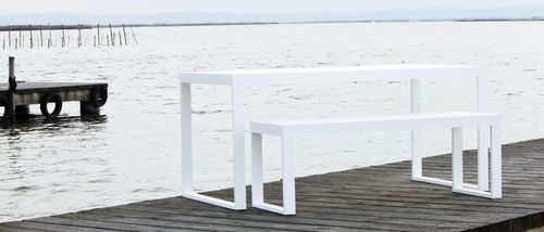 contemporary metal bench and table set for garden VITA  Axthor Outdoor Furniture