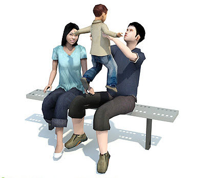 contemporary public bench in metal RP321 Record RSS