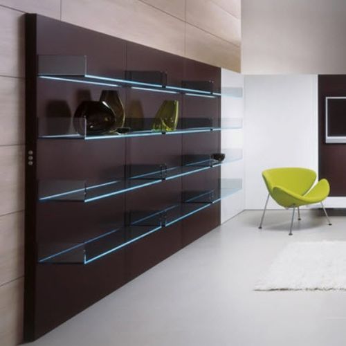 contemporary wooden and glass bookcase LIGHTERIE by Urbino&Lomazzi TONELLI Design
