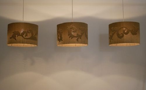 design pendant lamp in cardboard FLUTE PENDANT by Giles Miller Farm