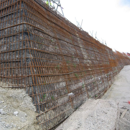 geogrid for retaining wall TENSARTECH TR2 SYSTEM Tensar International