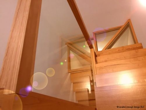 half-turn floating staircase es-pin la stylique