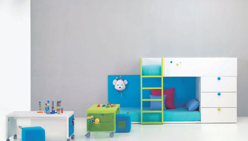 kids bunk bed with storage cabinets (boys) BABY 05 BM 2000