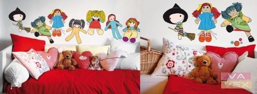 kids detachable vinyl wall sticker (girls) COUS COUS MY DOLS Vavex 1990