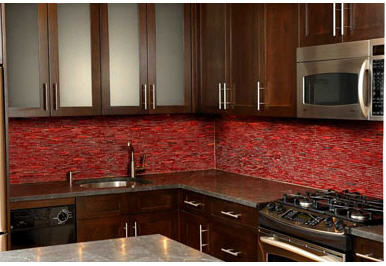 Kitchen Ceramic Backsplash on Kitchen Ceramic Tile   Red Bamboo Backsplash   Cheryl Hazan