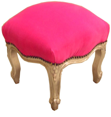 new baroque design stool PINK / SILVER Casa Padrino / Demotex GmbH