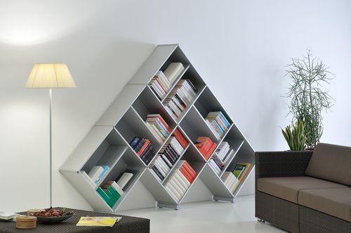 original design metal bookcase PYRAMID_03 Fitting