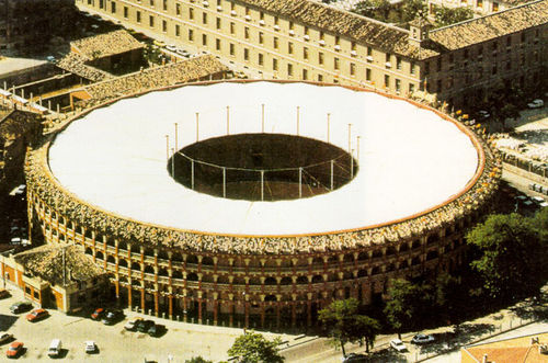 PVC coated polyester fabric (for retractable tensile structures) ZARAGOZA BULLRING Hightex