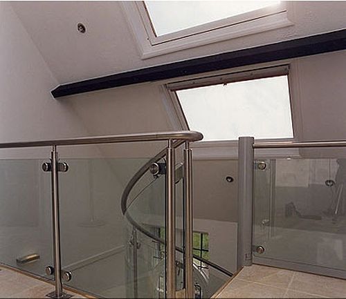 railing with glass panels ORTON BROAD Crescent Stairs