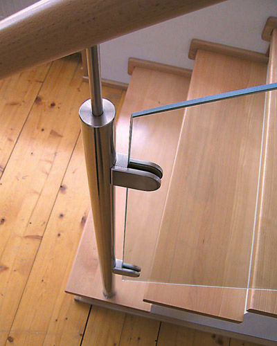railing with glass panels Kevala Stairs Limited