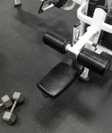 recycled rubber floor tile for fitness areas (FloorScore&reg; certified, low VOC emissions) TUFLEX&reg;  Roppe Corporation