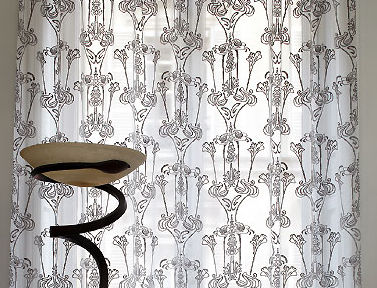 silk sheer curtain fabric NYMPHEA  VEREL DE BELVAL