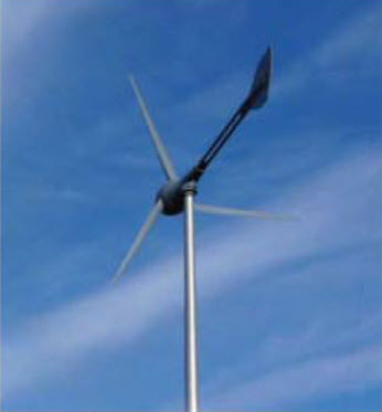 small three-bladed horizontal axis wind turbine EVANCE R9000-5KW Aeolus Power 