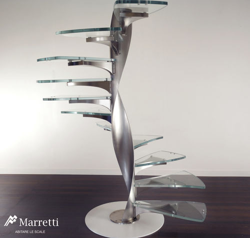 spiral staircase (metal frame and glass steps) Marretti