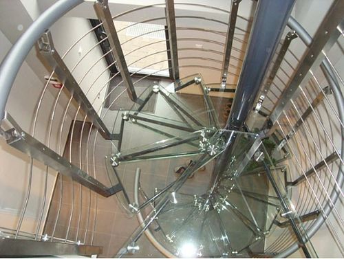 spiral staircase (stainless steel frame and glass steps) ATRIUM SYSTEM 2000 Atrium