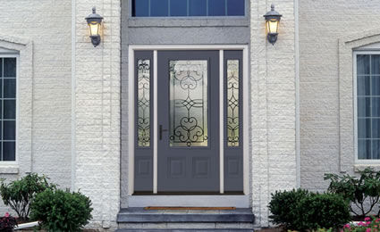 steel entrance door with window pane PROFILES&trade; THERMA-TRU DOORS