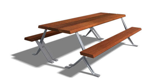 table with cluster seating for public spaces ALEPH MUS 2,25 M by Junquera, Jer&Atilde;&sup3;nimo DAE